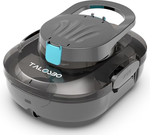 TALOSBO Pleco S1 Cordless Pool Vacuum Robotic Pool Cleaner with 75-80Mins Runtime, Small Pool Robot for Above-Ground Pools up to 645 Sq.ft, Lightweight, Auto-Parking, Black