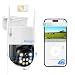 Bextgoo Camera de Surveillance sans Internet, 4MP 24/7 Camera Surveillance Exterieure sans WiFi avec Carte SIM, 360° Suivi Automatique, Détection Mouvement, Vision Nocturne Couleur, IP66