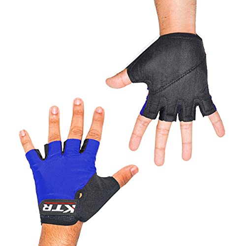 Luva Ciclismo Bike Academia Meio Dedo KTR Sport G Azul