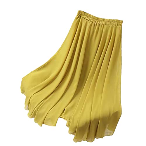 Jupe plissée mousseline jaune : éliminez l'inconfort d'un vêtement serré avec le XXXXXXL