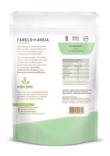 Estar Bem Farelo De Aveia Sem Glúten 200G