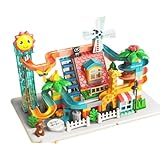 Arfobug 大きな粒子のビルディングブロック子供の組み立てパズル電動風車ディスクカラフルなジャングル小屋トラック3次元パズル知育玩具レゴインターチェンジパズルトラックブロック集中構造ルート子供のおもちゃ誕生日プレゼントクリスマス (255pcs,ギフトボックス)