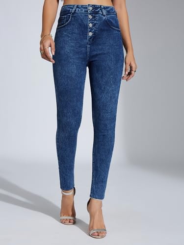 Image of Miss Chase Women's Skinny Fit High Rise Regular Length Denim Stretchable Jeans