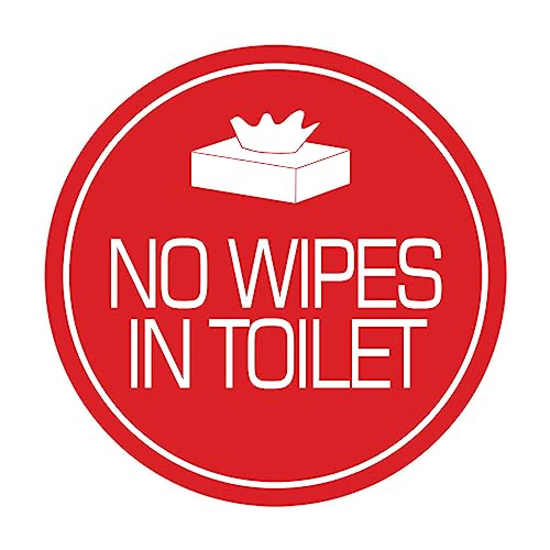 Signs ByLITA Circle No Wipes In Toilet Sign (Red) - Small