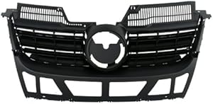 CarPartsDepot, Front Black Plastic Grill Grille w/o Chrome Molding Assembly Paintable, 400-451023?VW1200139 1K5853653C9B9
