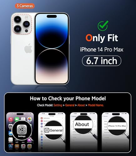Image of FNTCASE for iPhone 14 Pro-Max Case: Clear Magnetic Phone Cases Compatible with Magsafe Slim Anti Yellowing Military Grade Drop Protection Rugged Protective Transparent Cell Phone Cover (D-Purple)