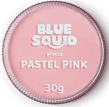 Blue Squid PRO Face Paint - Professional Water Based Single Cake Facepaint & Body Paints - SFX Makeup, Kids Adults Painting for Costume, Halloween Face Paints for Children - Pastel Pink 30g / 1oz