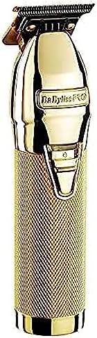BaBylissPRO SkeletonFX Cordless Hair Trimmer, Gold, 40mm Zero-Gap DLC/Titanium Exposed T-Blade, Ferrari-Designed EDM Motor, 7,200 Blade Movements/Min, 2-Hour Runtime, Professional Barber Trimmer