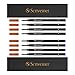Scriveiner Silver Chrome Rollerball Pen - Stunning Luxury Pen, Real Gold Plating Bundle With Rollerball Refill Black and Blue Fine - 8 Rollerball Refills in two box