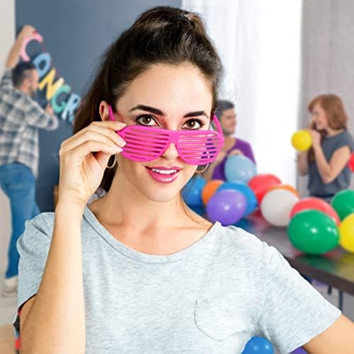 Fowecelt Neon Glasses Shutter Shades - Neon Glasses, Shutter Glasses for Children, Neon Party Accessories, 80s Party Decoration, Shutter Shades Sunglasses for Night Out Party