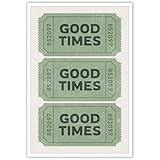 Vintage Funky Green Good Times Ticket Wall Art Print Poster Retro Preppy Room Aesthetic Canvas Wall Art Prints For College Dorm Bathroom Apartment Wall Decor 8x12in Unframed