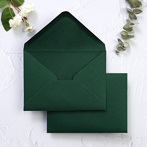 Enveloppes haut de gamme vert émeraude PONATIA 8,9 x 14,9 cm pour faire-part