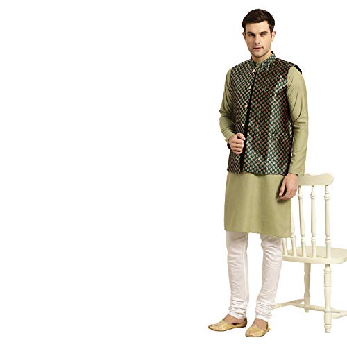 Image of SOJANYA Men's Cotton Straight Fit Casual(Since 1958 Solid Kurta Crafted for Elegance