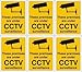 Price comparison product image 6 x CCTV Signs Self Adhesive 100mm x 75mm Suitable for Outdoor Use