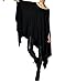 VIVICASTLE Women's Loose Bat Wing Dolman Poncho Tunic Dress Top (One Size, Black)