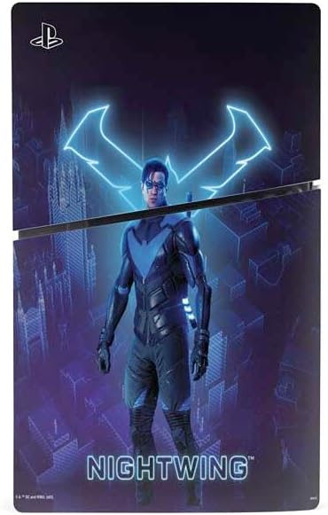 Skinit Decal Gaming Skin Compatible with PS5 Slim Disk Console - Officially Licensed DC Comics Gotham Knights Nightwing Design