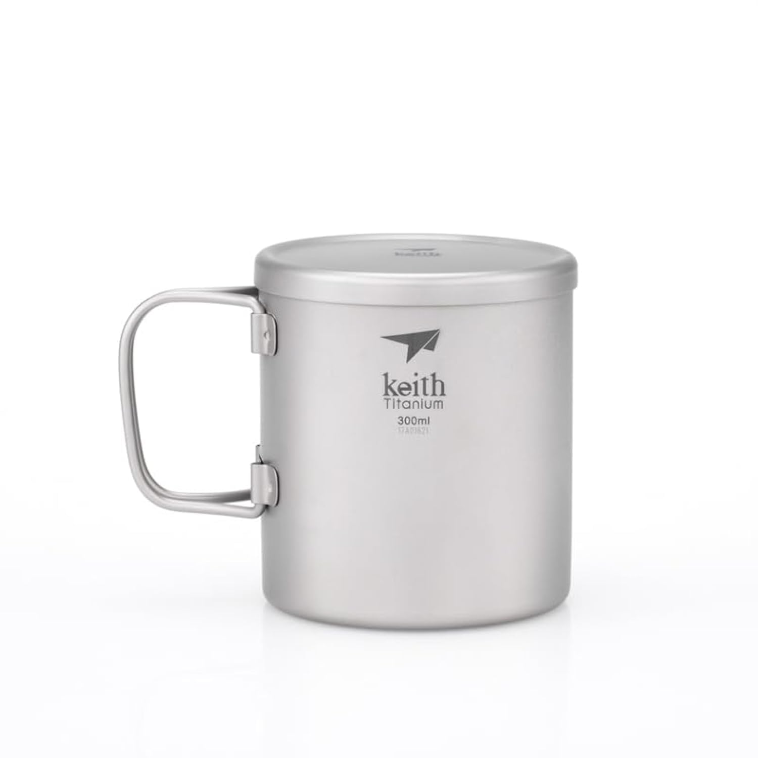 Keith 220 ml-600 ml Doppelwandige Titan Isolierte Becher Mit Titan Deckel Wasser Becher Klappgriff Outdoor Camping Reise Geschirr Utensilien