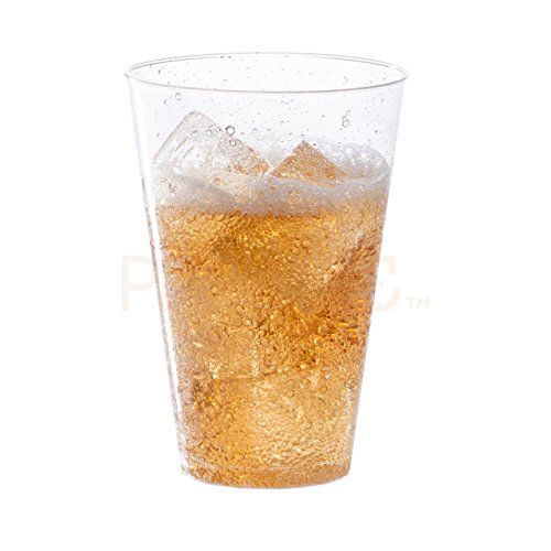 100 Clear Plastic Cups | 14 Oz Hard Plastic Disposable Cups | Plastic Wine Cups | Plastic Cocktail Glasses | Large Plastic Drinking Cups | Party Cups | Bulk Wedding Plastic Tumblers Water Beer Glass #TOP2