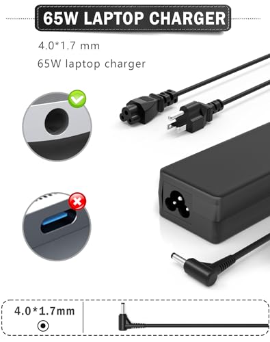 JPEOAYBI 65W AC Adapter Laptop Charger Compatible with Lenovo IdeaPad 1 3 5, Flex 4 5 6 1470 1480, IdeaPad 110s 110 310 320 330s 330 520 530s 710s L340 S145 S340 S540，Yoga 710 720 510, Chromebook