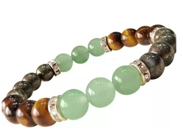S&S Natural Healing Tiger Eye,Pyrite,Green Aventurine Bracelet (B09TFQDNC6) Amazon Price History, Amazon Price Tracker