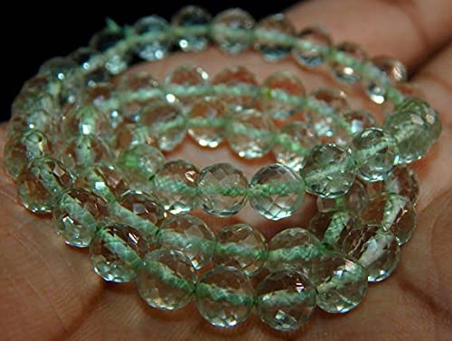 Perles améthyste verte facettée 6mm LKBEADS fil 13'' pour création bijoux