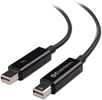 [Intel Certified] Cable Matters Thunderbolt Cable (Thunderbolt 2 Cable) in Black 6.6 Feet
