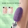 Pecait Electric Body Brush, African Bath Sponge Back Scrubber for Shower, IPX7 Waterproof Dual-Speed Control Bath Brush with 3 Interchangeable Heads, for Cleansing, Exfoliating and Massaging Skin