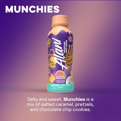 Alani Nu Protein Shake, Ready to Drink, Naturally Flavored, Gluten Free, Only 140 Calories with 20g Protein per 355mL bottle (Munchies, 12 Pack) - image 2