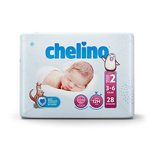 Chelino - Pañales talla 2, 28 Pañales - Pack de 6 (Total 168 Pañales)