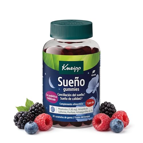 Kneipp Sueño con Probiótico Gummies; con Melatonina, Pasiflora, Amapola de California y Vitamina B6; Ayuda a Dormir y a Tener un Sueño de Calidad; 60 Gominolas