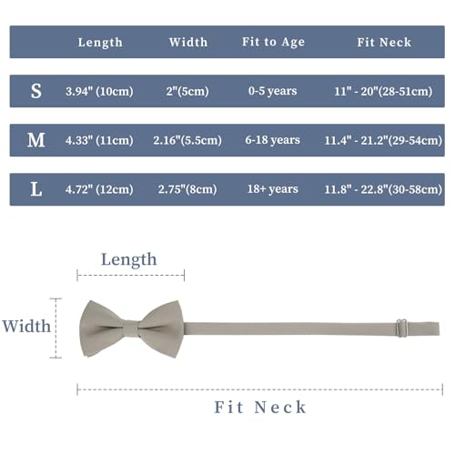 Image of WELROG Classic Pre-Tied Bow Tie for Children & Adults Solid Color Adjustable Bowtie