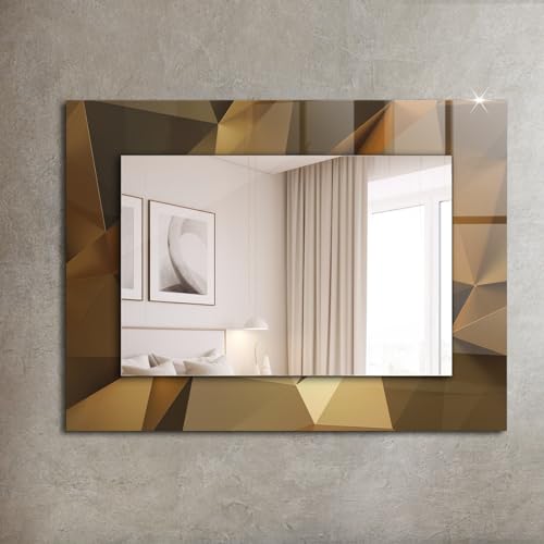 Miroir mural décoratif 80x60cm horizontal vertical géométrique Tulup - 3