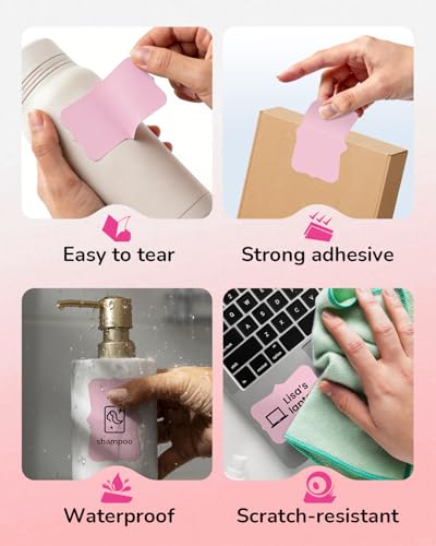 Image of Phomemo Labels- Pink Fancy Shape Label Sticker, 1.96 inch x 3.14 inch Self-Adhesive Thermal Labels for M110 /M100 /M220 /M250 Label Printers, 50x80mm Thermal Paper for Gift, Candle, Logo, Baking Box, 90pcs /Roll