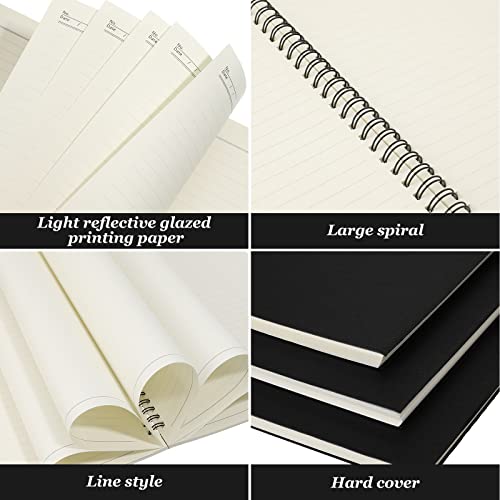 Epakh 6 Pack B5 Spiral Notebook Ruled Spiral Journal Lined Paper, 70 Sheets,140 Pages, Wirebound Spiral Notebook 10.5X7.3 Inch Hard Cover Memo Notepad Sketchbook For School Office Travel(Black) #TOP1