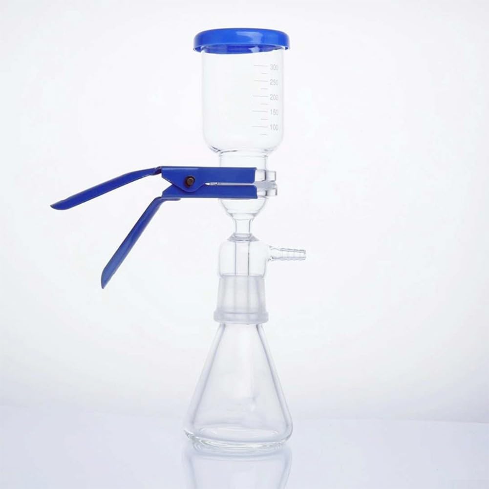 Boro3 3 Botella de filtro de vacío de vidrio para uso en laboratorio con cabezal de filtro de núcleo de arena (1000 ml)