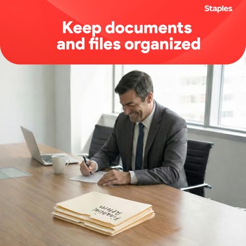 Image of Staples File Jackets, Letter Size, 1 Inch Expansion, Manila, 50 /Pack