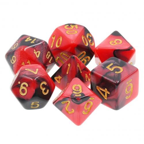 Epic Forge Set of 7 Multi-Format Dice with Box - Red and Black with Mixed Colours