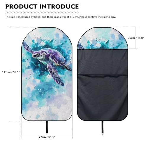Image of Blue Turtle Car Seat Cover Front Seats Only Universal Fit Most Cars Easy to Install Anti-Slip Back Fabric Waterproof Bucket Towel Seat Covers for Trucks SUV Jeep