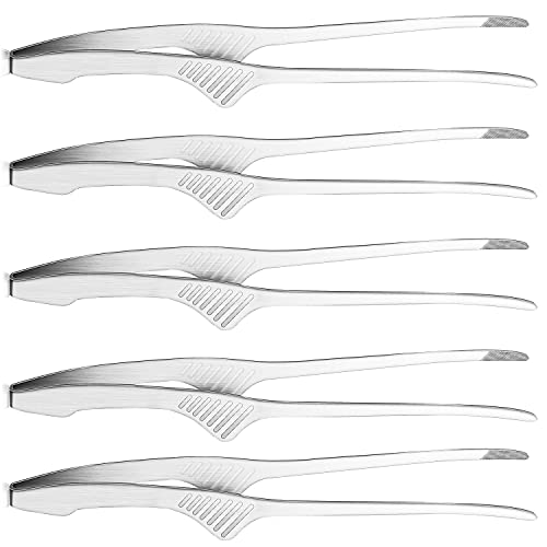 ziyue トング 焼肉 ステンレス 自立式 キャンプ バーベキュー 菜箸 すべりにくい 取り分け パスタ 焼肉トング (先端, 5本セット)