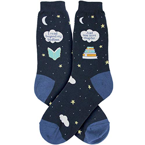 Foot Traffic Women's Novelty Socks, Sizes 4â€“10 (Bedtime Reading)