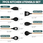 TeamFar Cooking Utensils Set of 7, Silicone Kitchen Utensils Set - Image 2