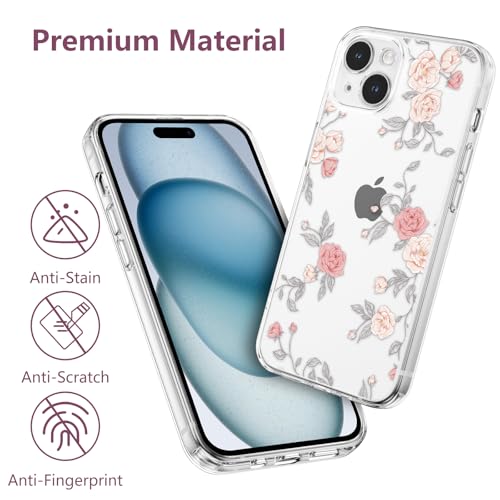Coque iPhone 14 antichoc fine et robuste transparente motif fleurs