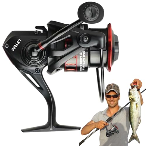 Carretes de pesca | Rueda metálica para pesca deportiva, mango ergonómico antideslizante para barra de agua dulce y salada costera y pelágica