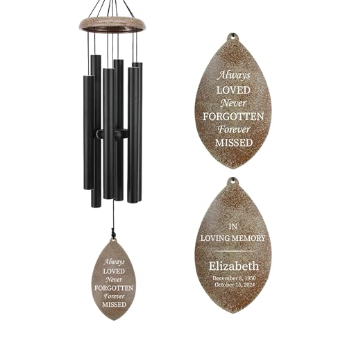 Image of ASTARIN Deep Tone Memorial Wind Chimes Personalized, Sorry for You Loss Bereavement Gifts, Outside Condolence Wind Chime for Loss of Mother Father,Produced in Texas
