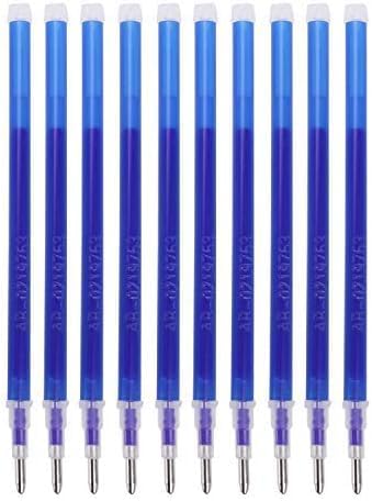 Image of 10pcs Heat Erasable Fabric Refills Patchwork Marking Sew Pens High Temperature Disappearing Ink Fabric Markers for Embroidery Cross Stitch Hand Craft (Blue)
