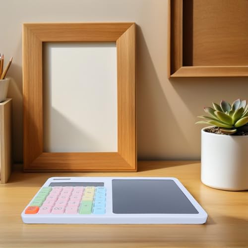 Calculadora con tableta de escritura de 12 dígitos blanca Lurrose silenciosa de ABS 7