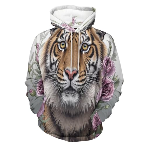 Sweat à capuche tigre rose 3D : le pull décontracté et cool pour homme et femme