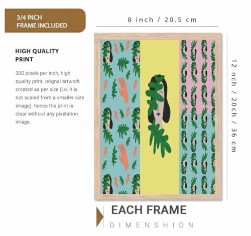 Image of BLINKART Andi Warhole Aesthetic Modern Art Walls With Frame | Natural Wood Texture | Living Room Bedroom Office Wall Decoration | Poster Home Decor Frames Wall Bedroom | 12x8 Inches (D488)