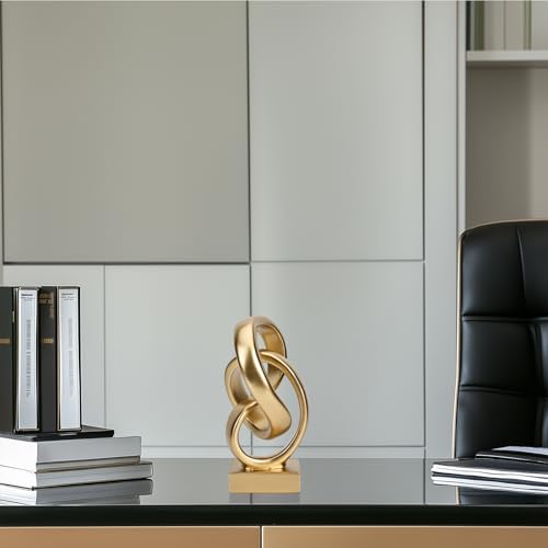 Estatua abstracta nudo dorado decoración geométrica miniatura 3
