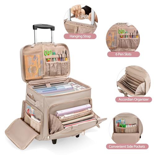 Rolling Teacher Bag with Wheels, Teacher Tote Bag with Detachable Trolley, Fits for 15.6" Laptop(Patent Design)3